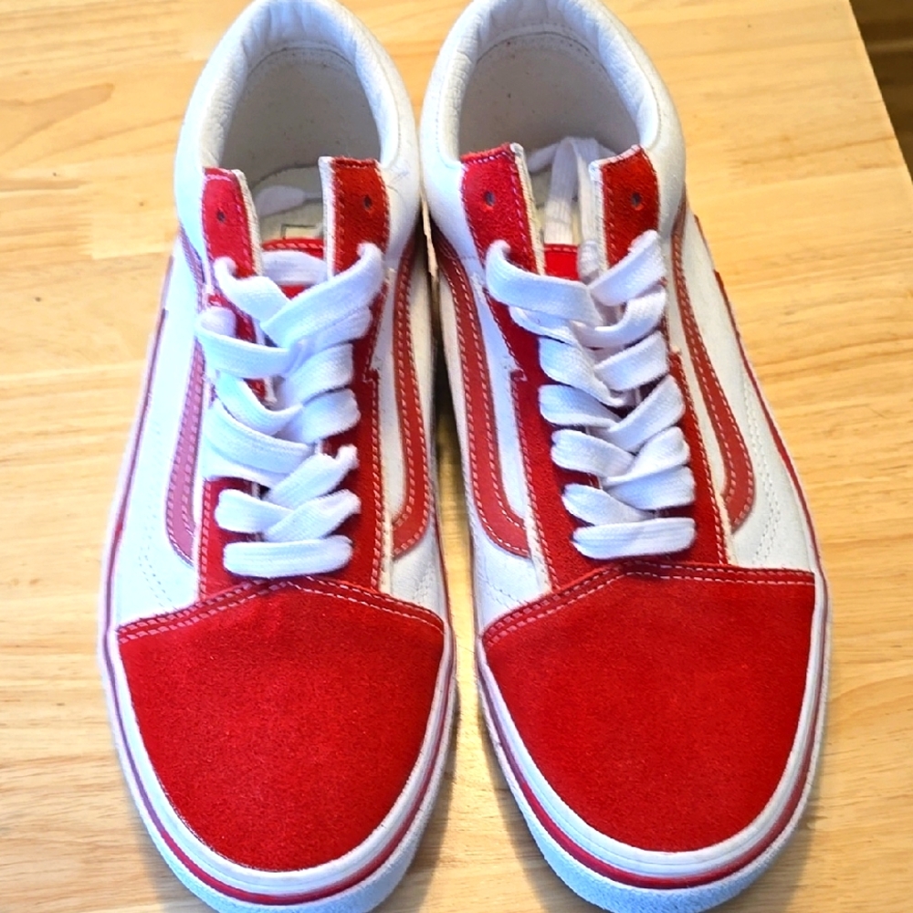 Vans Red and White Sneakers